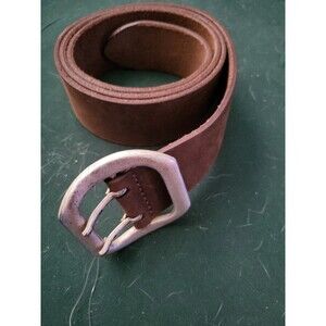 Frye Leather Belt Brown Women's Large Silver Double Buckle